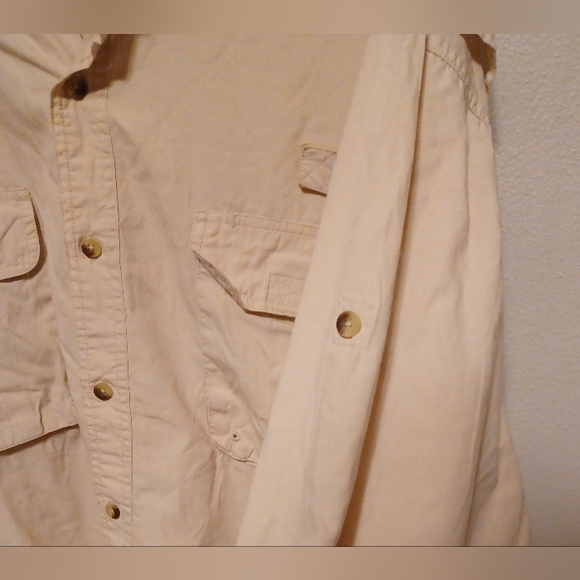 World Wide Sportsman Men's Beige Long Sleeve Button Down Shirt Size 3XL - Picture 3 of 14